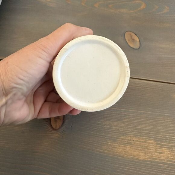 Pinecone Flowerpot Extra Small Ceramic Decoration White with Black Succulent Pot - Picture 4 of 8